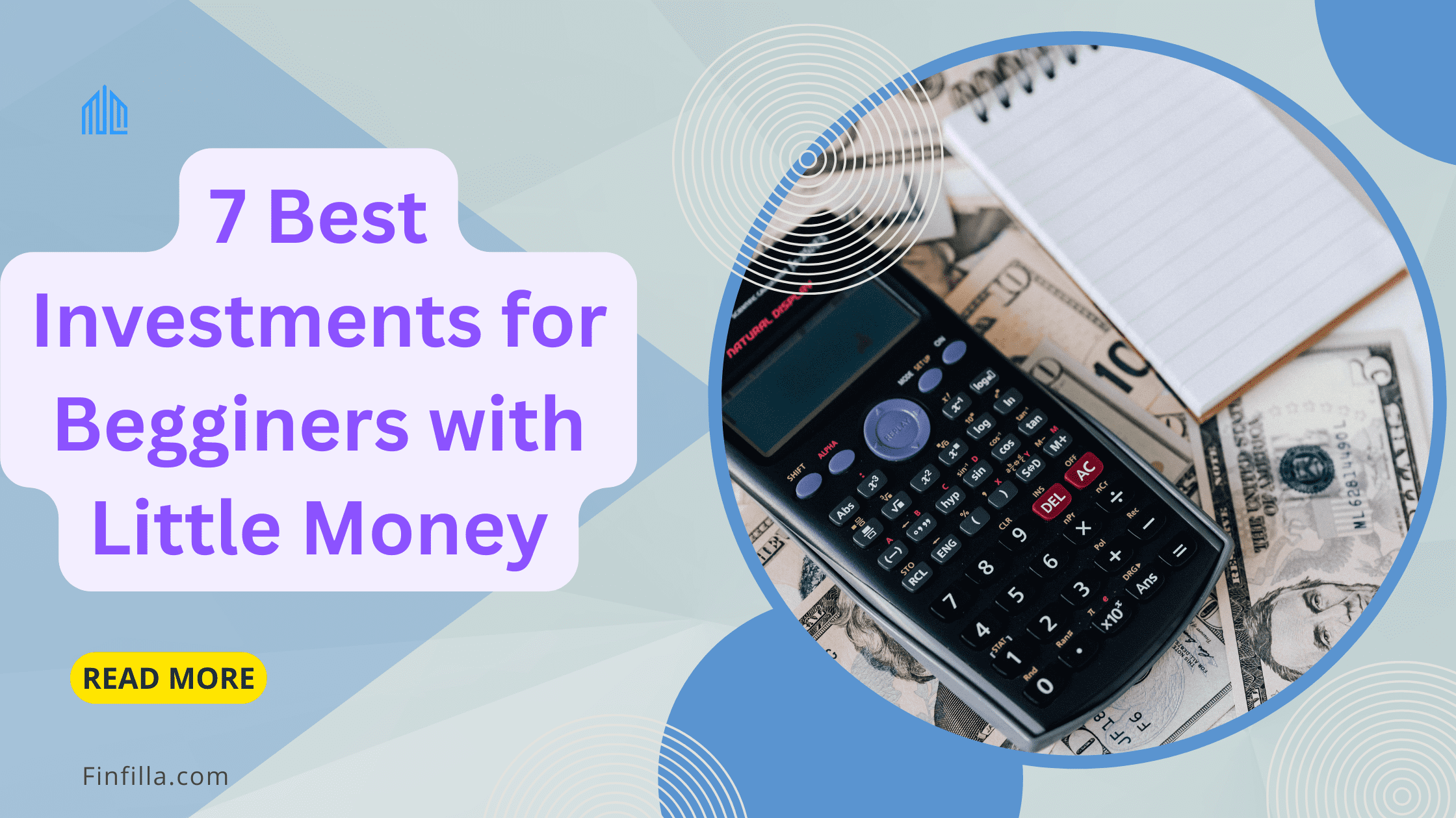 Infographic listing the 7 best investment options for beginners with limited funds, featuring icons and brief descriptions.