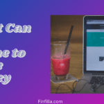 Alt text: "Gradient background with text 'What Can I Sell Online to Make Money.' A laptop displays website templates, next to a glass of a red drink. Tone is informative and entrepreneurial."