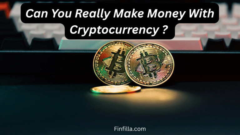 Two bitcoins are showing and heading ' can you really make money with cryptocurrency / " showing above the bitcoin image