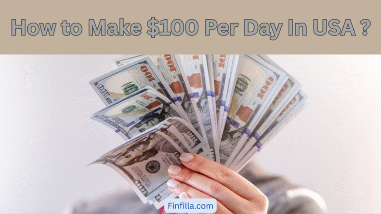 A person is showing cash and a title " How to make $100 per day in USA ? " is showing above the image